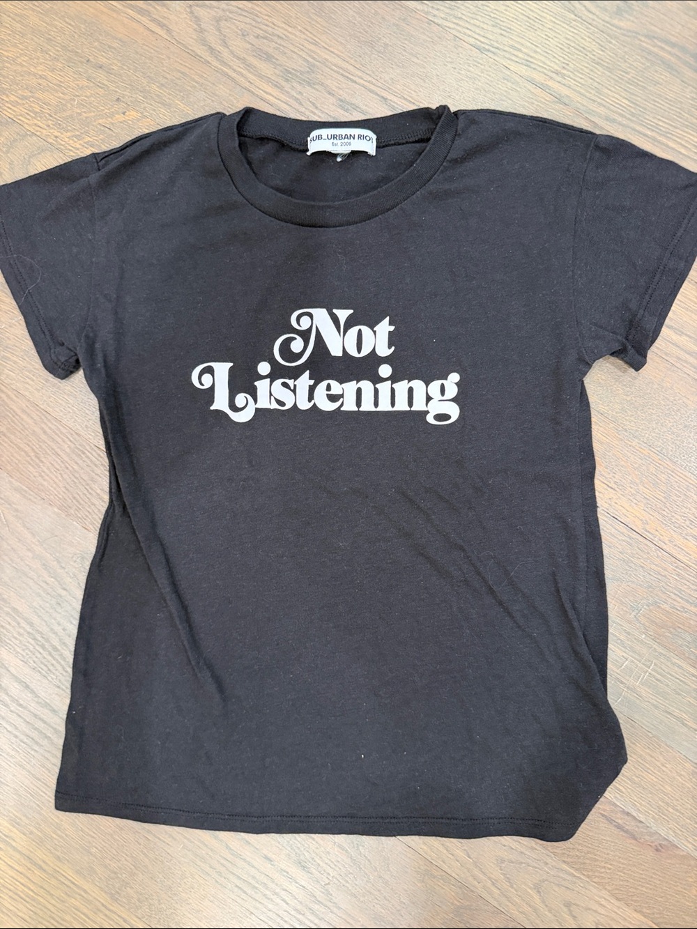 Kids "Not Listening" Graphic Tee - Black